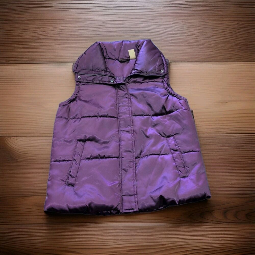 NorthCrest Puffer Vest Womens Large 14/16  Full Zip Snaps Pockets Y2K Vintage